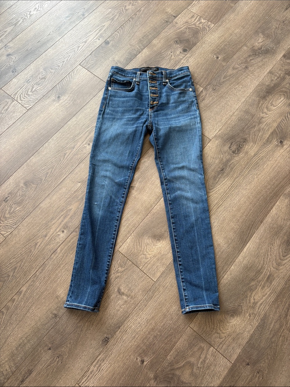 Women's High-Rise Button-Fly Skinny Jeans - Blue